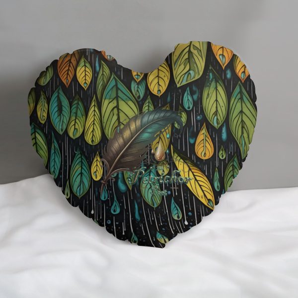 Petrichor Poet Heart-Shaped Pillow